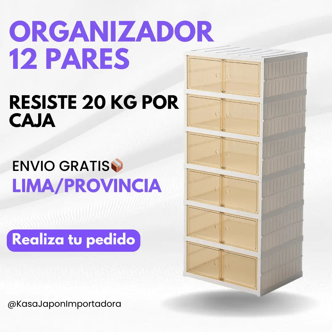 Organizador Acrilico🔒 de 6 Cajones📦 para 12 PARES💎