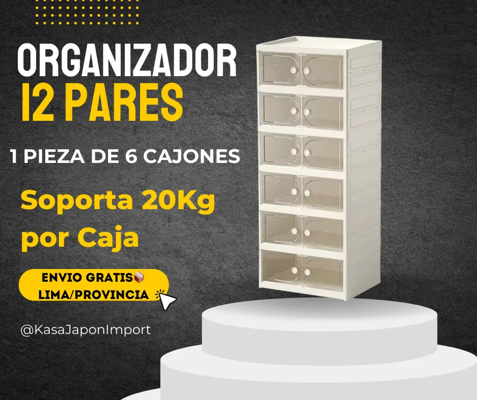Organizador Acrilico🔒 de 6 Cajones📦 para 12 PARES💎